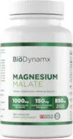 Produktbild von Bewertung BioDynamx Magnesium Malat 180 Magnesium Malat Kapseln 1000 mg Magnesiummalat pro Portion Magnesium hochdosiert Gentechnik-, Gluten- und Allergenfrei