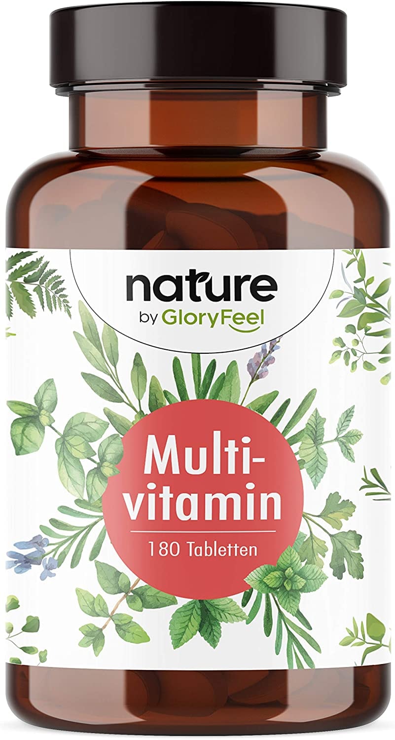 Produktbild von GloryFeel Multivitamin Tabletten wertvollen Vitamine A-Z und Mineralien Premium Komplex mit Bioaktiv-Formen - 100% vegan & hoch Bioverfügbar - Laborgeprüft in Deutschland hergestellt