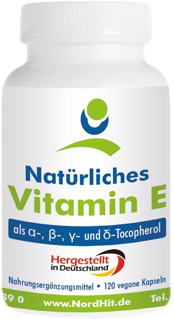 Produktbild von APOrtha natürliches Vitamin E als alpha-, beta-, gamma- und delta-Tocopherol - 120 vegane Kapseln