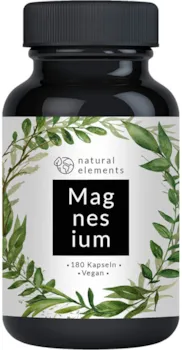 Produktbild von Bewertung natural elements Premium Magnesiumcitrat 2320mg davon 360mg elementares Magnesium pro Tagesdosis 180 Kapseln laborgeprüft und hochdosiert