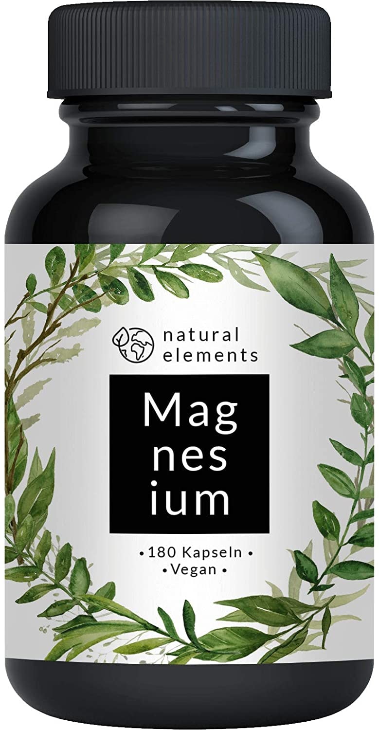 natural elements - Premium Magnesiumcitrat - 2320mg davon 360mg elementares Magnesium pro Tagesdosis - 180 Kapseln - Laborgeprüft und hochdosiert