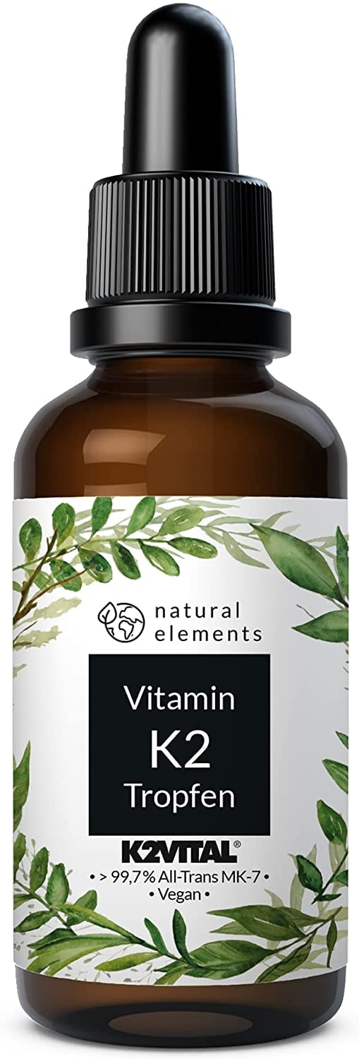 Produktbild von natural elements Vitamin K2 MK-7 200µg 1700 Tropfen (50ml) All-Trans Gehalt >99,7% (K2VITAL® von Kappa) Laborgeprüft vegan hochdosiert