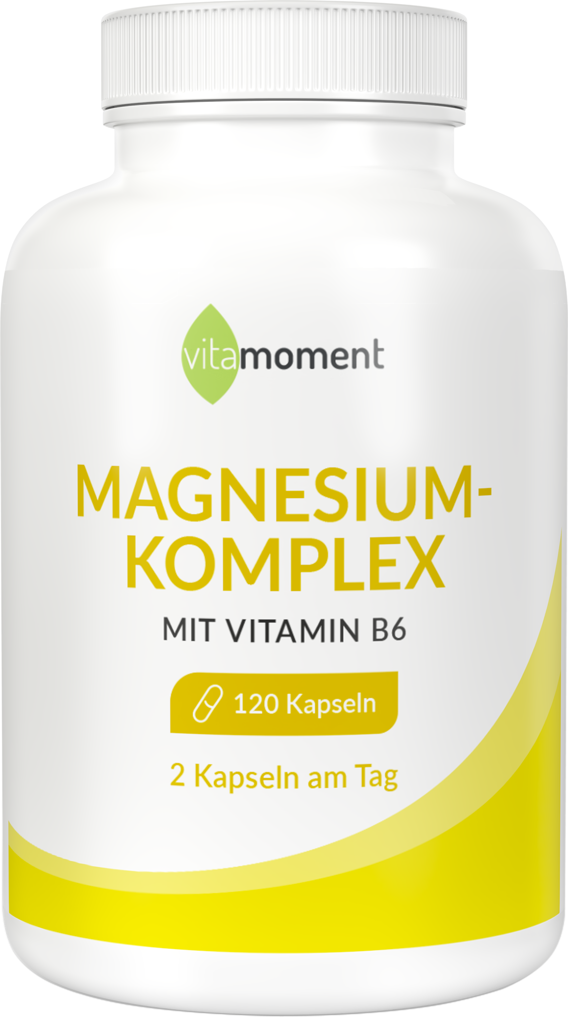Produktbild von Bewertung vitamoment Magnesium-Komplex Kapseln Trimagnesiumdicitrat Magnesiumbisglycinat Magnesiummalat Vitamin B6 Muskeln Nerven Energie