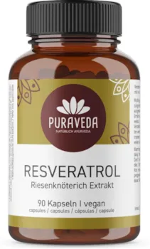 Produktbild von Bewertung Purativa Biotiva Riesenknöterich Extrakt 10% Resveratrol 90 Kapseln 500mg Polygonum cuspidatum abgefüllt in Deutschland vegan