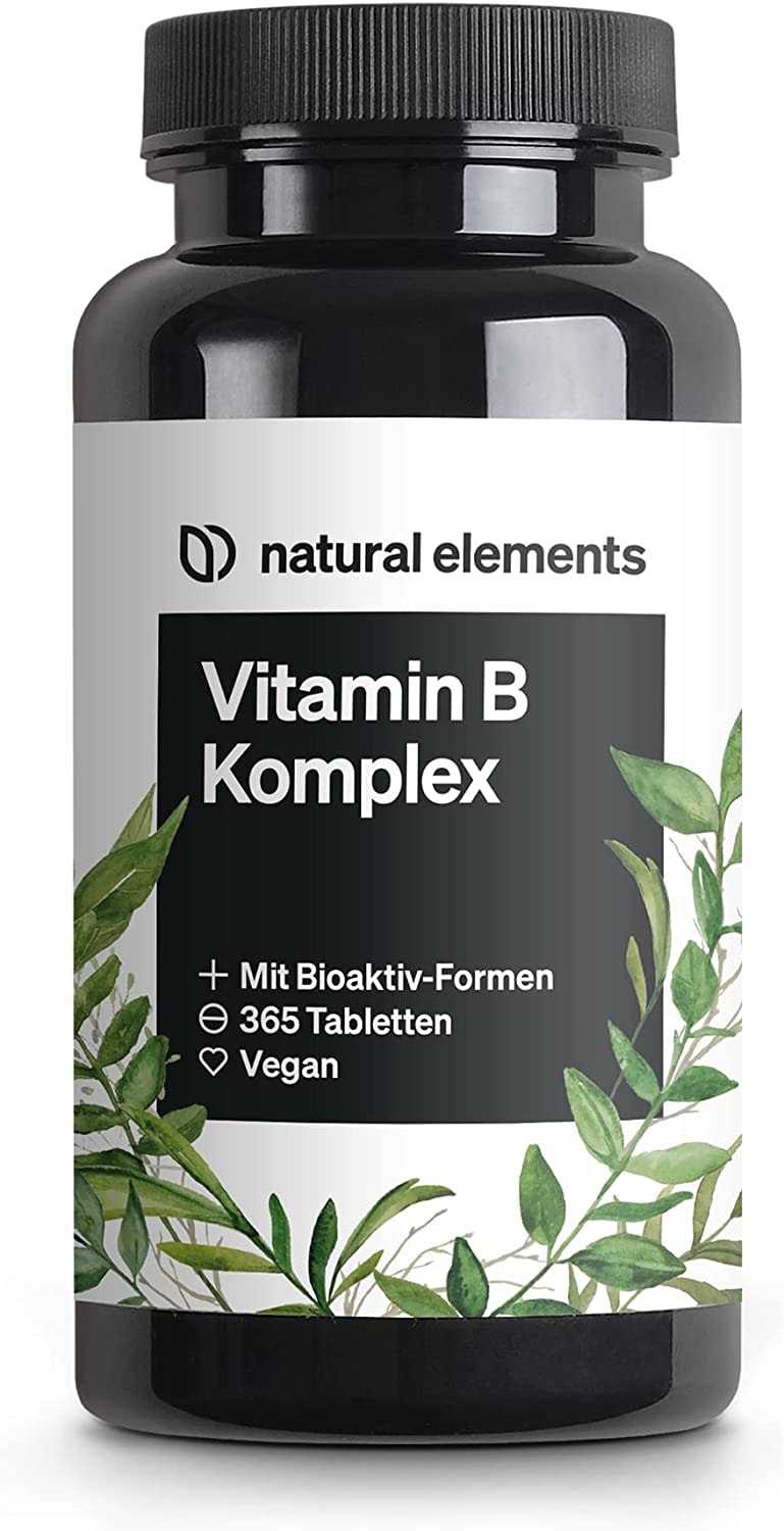Produktbild von Bewertung natural elements Vitamin B Komplex 240 Tabletten Premium-Rohstoff Quatrefolic® mit Bioaktiv-Formen 2 Kofaktoren vegan hochdosiert unabhängig laborgeprüft