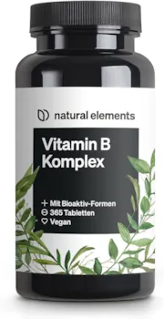 Produktbild von Bewertung natural elements Vitamin B Komplex 240 Tabletten Premium-Rohstoff Quatrefolic® mit Bioaktiv-Formen 2 Kofaktoren vegan hochdosiert unabhängig laborgeprüft