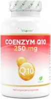 Produktbild von Vit4ever Coenzym Q10 250 mg je Kapsel 120 vegane Kapseln Premium Q10 aus pflanzlicher Fermentation + Piperin - 100% Ubichinon - Laborgeprüft - Vegan - Hochdosiert