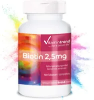 Vitamintrend Vitamin B7 Biotin hochdosiert 2,5mg - 180 vegane Tabletten für 6 Monate