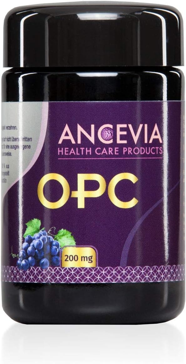 Produktbild von Bewertung ANCEVIA OPC Traubenkernextrakt 60 Kapseln OPC im Glas Laborgeprüftes OPC aus französischen Trauben 200 mg reines OPC je Kapsel (HPLC)