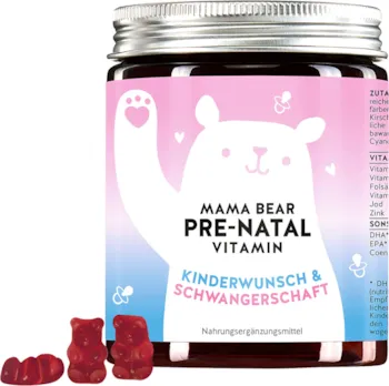 Produktbild von Bears with Benefits - Unterstützung für Kinderwunsch und Schwangerschaft - mit Folsäure, Jod, DHA und EPA - Gummibärchen (60 St) - Bears with Benefits Mama Bear Pränatal