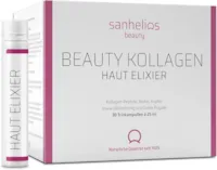 Produktbild von Bewertung sanhelios Beauty Kollagen HAUT-ELIXIER Anti Aging zum Trinken der Testsieger 30 Trinkampullen 2500 mg Premium-Kollagenpeptide Biotin, Kupfer & Vitamin C, Blütenhonig & Gelée Royale