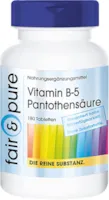 Produktbild von Fair & Pure Vitamin B5 Tabletten 200mg Pantothensäure - vegan - ohne Magnesiumstearat - 180 Tabletten