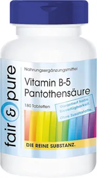 Fair Supplement 84 von 100 Punkten für Fair & Pure Vitamin B5 Tabletten | supplemento.de
