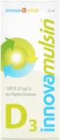 Produktbild von innova Mulsin Vitamin D3, Premiumpräparat Vitamin D3, hohe Bioverfügbarkeit da Emulsion Einnahme in Tropfenform - hochdosiert deutsches Premium Produkt - 100% Geld-zurück-Garantie