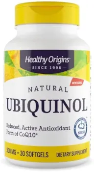 Healthy Origins Natural Ubiquinol mit Kaneka QH, 300mg, hochdosiert, 30 Weichkapseln, Laborgeprüft, Glutenfrei, Sojafrei, Ohne Gentechnik