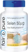 Fair & Pure - Selen 50μg Tabletten aus Natriumselenit - vegan - hefefrei - ohne Magnesiumstearat - 90 Selen-Tabletten