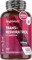 Produktbild von Bewertung Resveratrol Kapseln 500mg Trans-Resveratrol mit 50mg Quercetin alternative zu OPC Kapseln 120 vegane Kapseln ohne Magnesiumstearat Polyphenole aus Knöterich WeightWorld