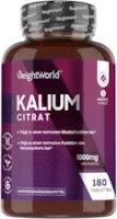 Produktbild von WeightWorld - Kalium Tabletten - 1000mg je Tagesdosis - 180 Kaliumcitrat Tabletten für 3 Monate - Vegan & Wichtige Mineralstoffe - Potassium Citrate - Nahrungsergänzungsmittel von WeightWorld