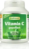 Produktbild von Bewertung Greenfood Vitamin C Calciumascorbat magenfreundlich pH-neutral vegan 500mg 180 Tabletten für das Immunsystem Knochen Haut Zähne und Zahnfleisch