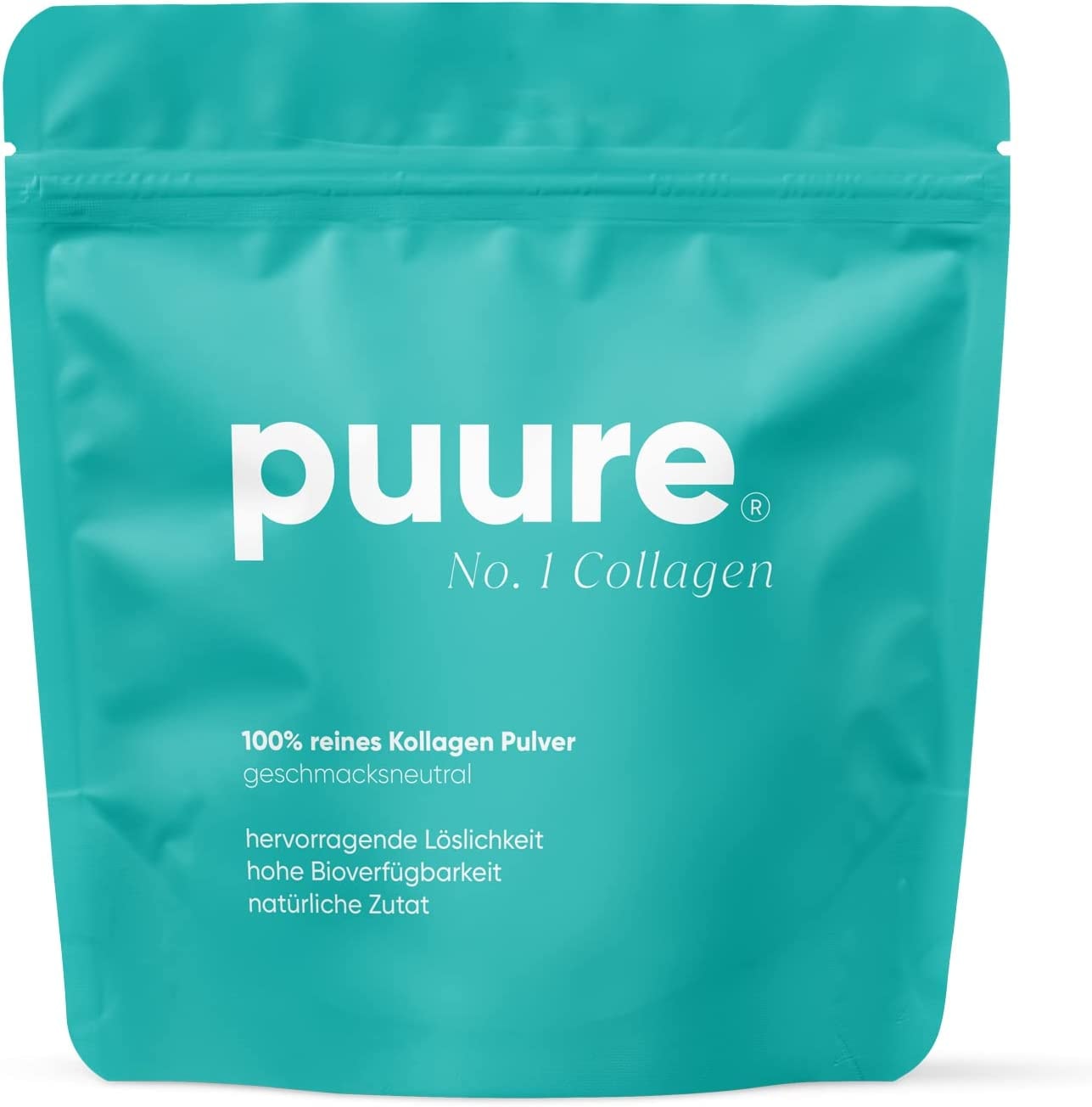 Produktbild von Bewertung puure No. 1 Collagen Pulver 100% reines bioaktives Kollagen Hydrolysat Peptide Typ 1, 2 und 3, 4 Wochen Vorrat Geschmacksneutral Perfekte Löslichkeit Frei von Hormonen und Antibiotika