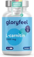 Produktbild von Bewertung GloryFeel L-Carnitin 2000mg Premium Carnipure von Lonza 140 Kapseln hochdosiertes L Carnitin vegan laborgeprüft ohne Zusätze in Deutschland hergestellt