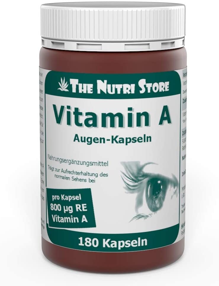 Produktbild von Hirundo Products The Nutri Store Vitamin A 800 µg Augen-Kapseln 180 Stk. Unterstützt die Aufrechterhaltung der Sehkraft