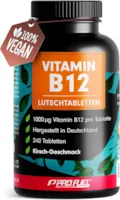ProFuel Vitamin B12 Lutschtabletten 240x KIRSCHE - 1000µg (mcg) aktives Methylcobalamin B12 - leckerer Geschmack - vegan & hochdosiert - vegane Tabletten zum Lutschen - Ohne Zuckerzusatz - mit Xylit gesüßt
