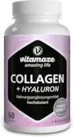 Produktbild von Bewertung Vitamaze amazing life Collagen Kapseln hochdosiert Hyaluron-Säure Chondroitin Lysin, 600 mg reines Kollagen Hydrolysat pro Tag 60 Kapseln für 1 Monat Bioaktive Nahrungsergänzung ohne Zusätze Made in Germany