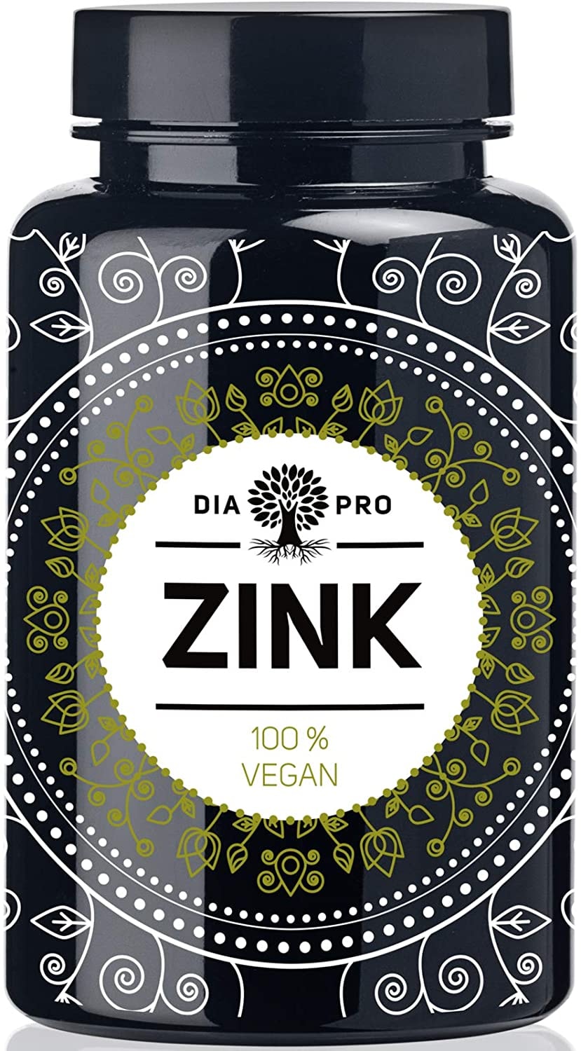 Produktbild von DiaPro Hochdosierte Zink-Tabletten 25 mg bioverfügbares Zink pro Tablette aus Zink-Bisglycinat 365 Stück Jahresvorrat 100% Vegan Laborgeprüft Hergestellt in Deutschland