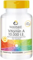 Produktbild von WARNKE VITALSTOFFE Vitamin A 10.000 I.E 3000µg Retinol (Retinylacetat) pro Tablette hochdosiert & vegan 100 Tabletten
