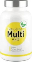 Produktbild von Valuelife - MULTIVITAMIN A-Z I Vitalstoffkomplex mit 25 Vitaminen, Spurenelementen, Mineralstoffen I Vegan I Ohne Zusatzstoffe I Perfekt dosierte Vitamin-Kapseln von VALUELIFE