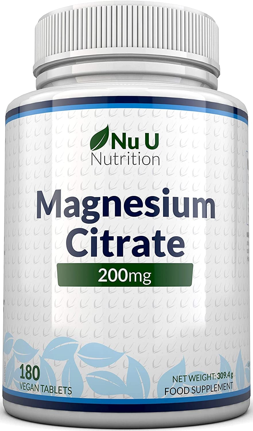 Produktbild von Nu U Nutrition Magnesiumcitrat 200 mg Versorgung für 6 Monate 180 Magnesium-Tabletten Nahrungsergänzungsmittel von Nu U Nutrition
