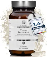 Produktbild von Bewertung QIDOSHA Resveratrol hochdosiert mit Piperin für erhöhte Bioverfügbarkeit 60 Stk 500 mg Trans Resveratrol je Kapsel vom Dt. Institut für Produkttests mit SEHR GUT bewertet, aus deutscher Fertigung
