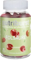 Produktbild von Nutriburst | 400 µg Folsäure / Folic Acid (B9) unterstützt die Blutbildung & Kinderwunsch | Pflanzlich, Zuckerfreie Vitaminpräparat | natürlich gesund VEGAN | pflanzlich 60 Gummis 1 Montasvorrat