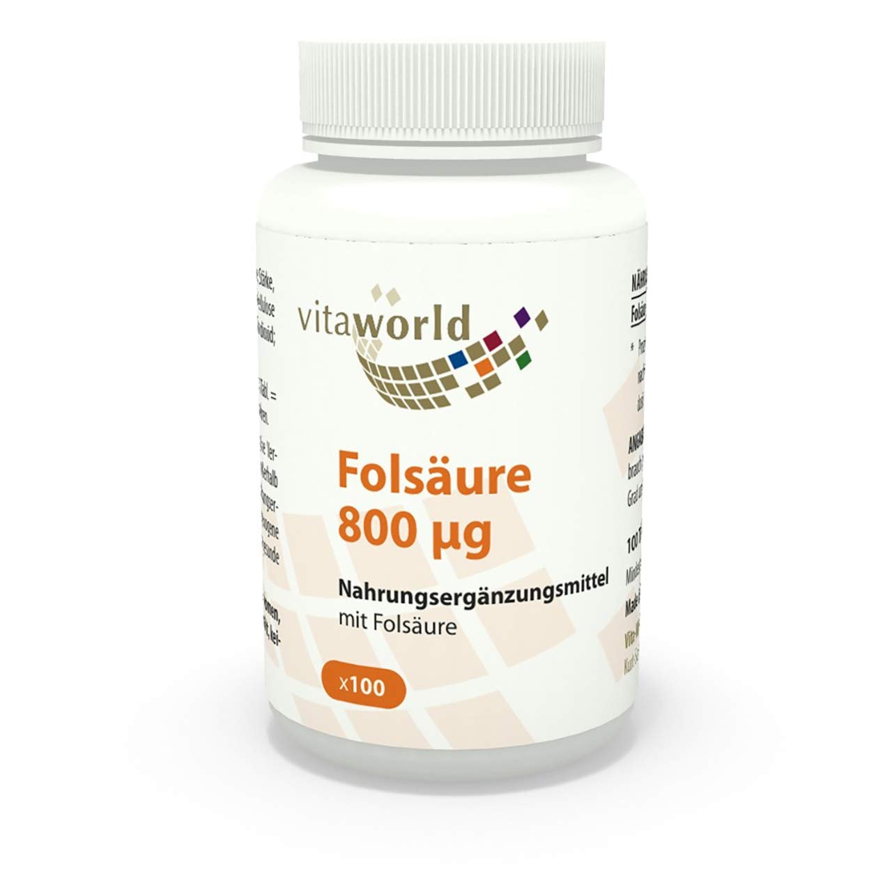 Produktbild von Vita World - 3er Pack Vita World Folsäure 800μg 300 Tabletten Apotheker-Herstellung