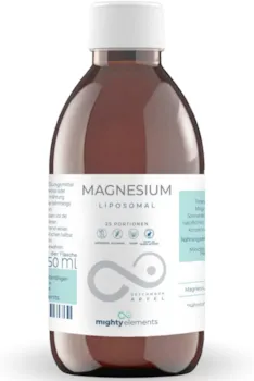 Produktbild von Mighty Elements - Liposomales Magnesium I 200 mg Magnesium I vegan I 250 ml Glasflasche I hochdosiert I hohe Bioverfügbarkeit I In Deutschland hergestellt I Mighty Elements