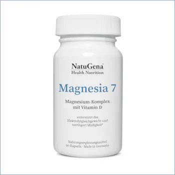 Produktbild von Bewertung NatuGena Magnesia 7+1 Magnesium-Komplex 7 verschiedene Magnesiumverbindungen plus Vitamin-D, 90 Kapseln für 30-90 Tage