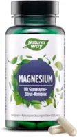 Produktbild von Bewertung Nature's Way elementares Magnesium 400mg Kapseln 800mg Premium Magnesium aus Magnesiumcitrat Magnesiumoxid (Depot) laborgeprüft vegan & in DE hergestellt 120 Stk