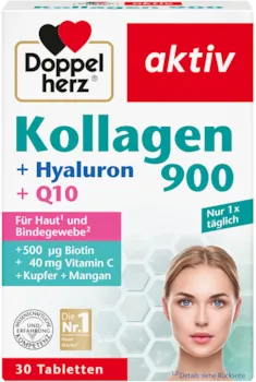 Produktbild von Doppelherz - Kollagen 900 – Mangan und Kupfer tragen zur normalen Bindegewebsbildung bei – 30 Tabletten