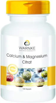 WARNKE VITALSTOFFE Calcium-Magnesiumcitrat hochdosiert 180 Kapseln vegan