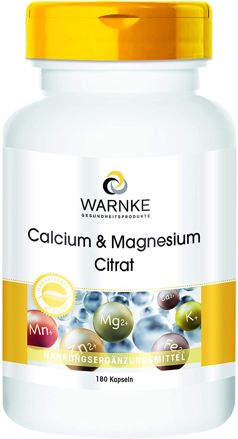 Produktbild von WARNKE VITALSTOFFE Calcium-Magnesiumcitrat hochdosiert 180 Kapseln vegan