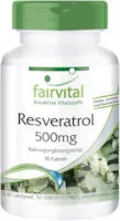 fairvital Resveratrol Kapseln 500mg Trans-Resveratrol pro Kapsel - HOCHDOSIERT - aus Knöterich-Extrakt - Vegan - 90 Kapseln