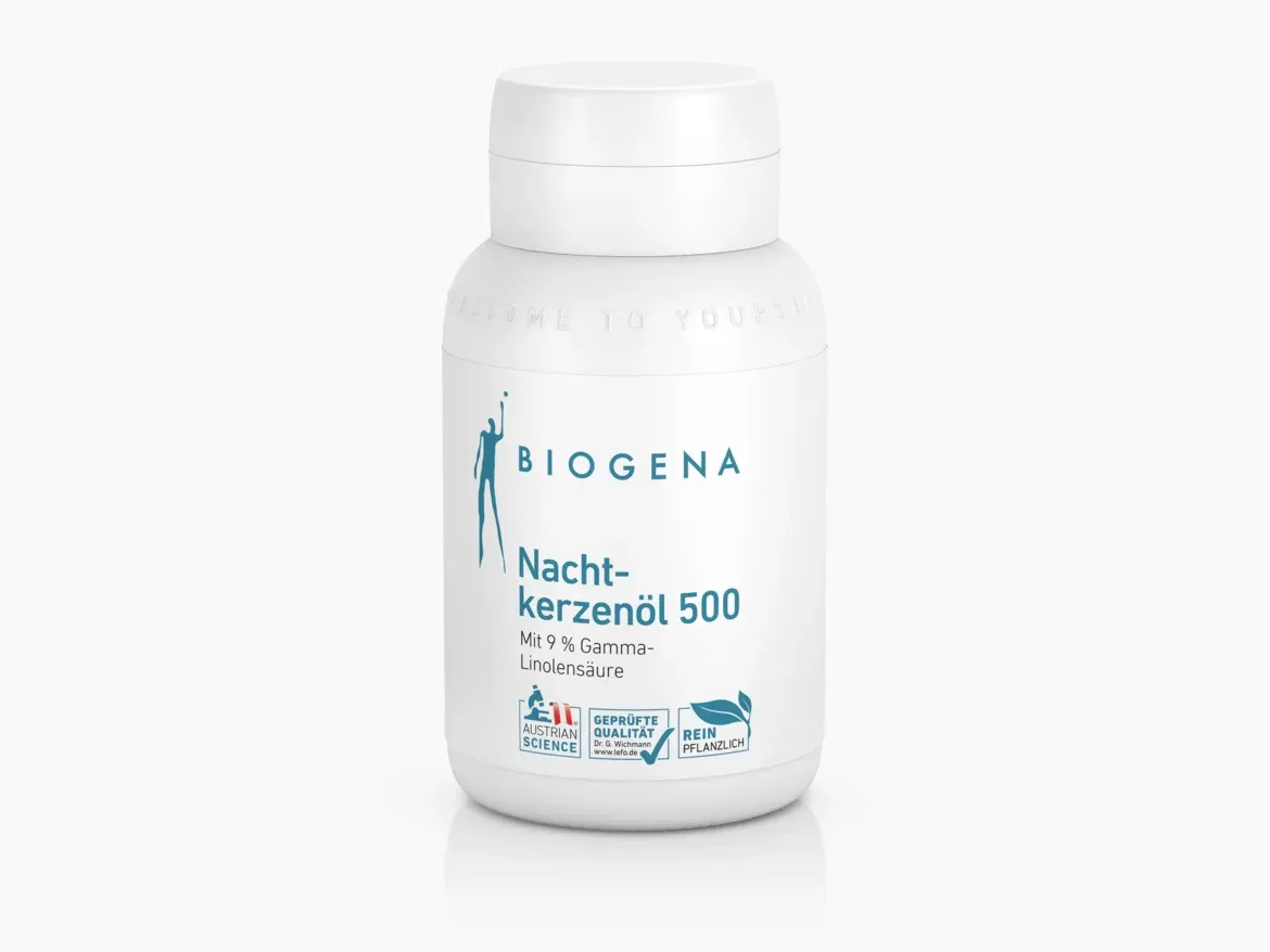 Produktbild von Bewertung BIOGENA Nachtkerzenöl 500 zur Unterstützung der hormonellen Balance