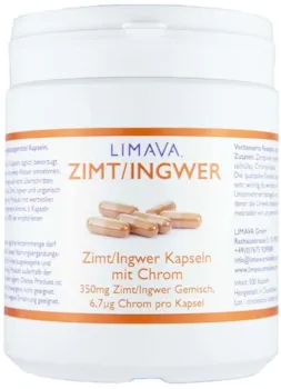 Produktbild von LIMAVA Zimt-Ingwer Kapseln mit Chrom (500 Stück) | hochdosiert | vegan | 100% natürlich | ohne Zusätze | Made in Deutschland