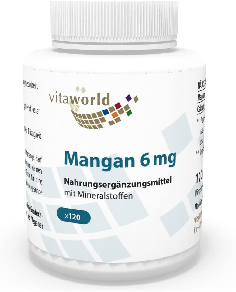 Produktbild von Vita World Mangan 6mg 120 Vegi Kapseln Apotheken Herstellung