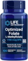 Life Extension Optimized Folate, 5-MTHF, hochdosiert, 100 vegane Tabletten, Laborgeprüft, Vegetarisch, Glutenfrei, Sojafrei, Ohne Gentechnik