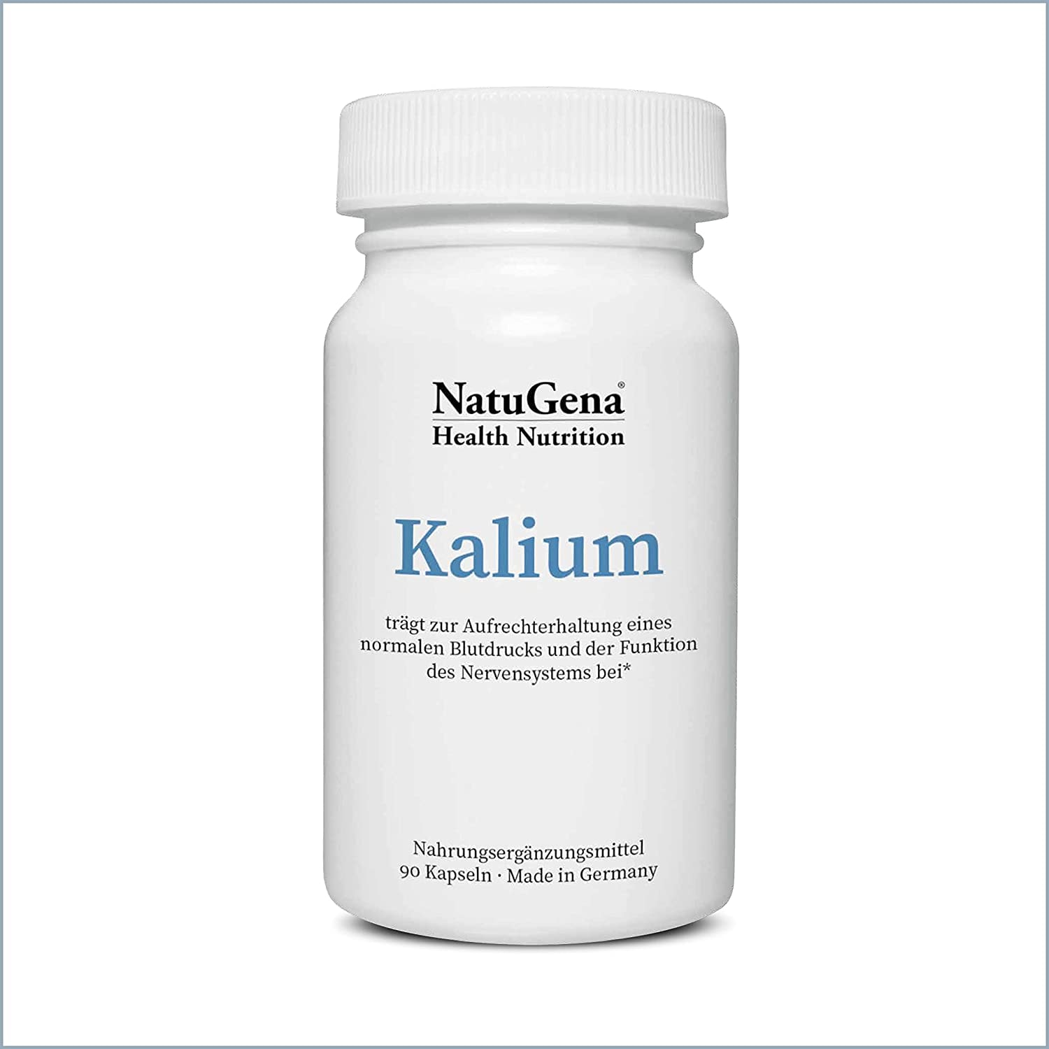 NatuGena Kalium, Kaliumcitrat, Elektrolyte und Zellmineralien, fördert die Funktion des Nervensytsems und der Muskeln, 90 Kapseln
