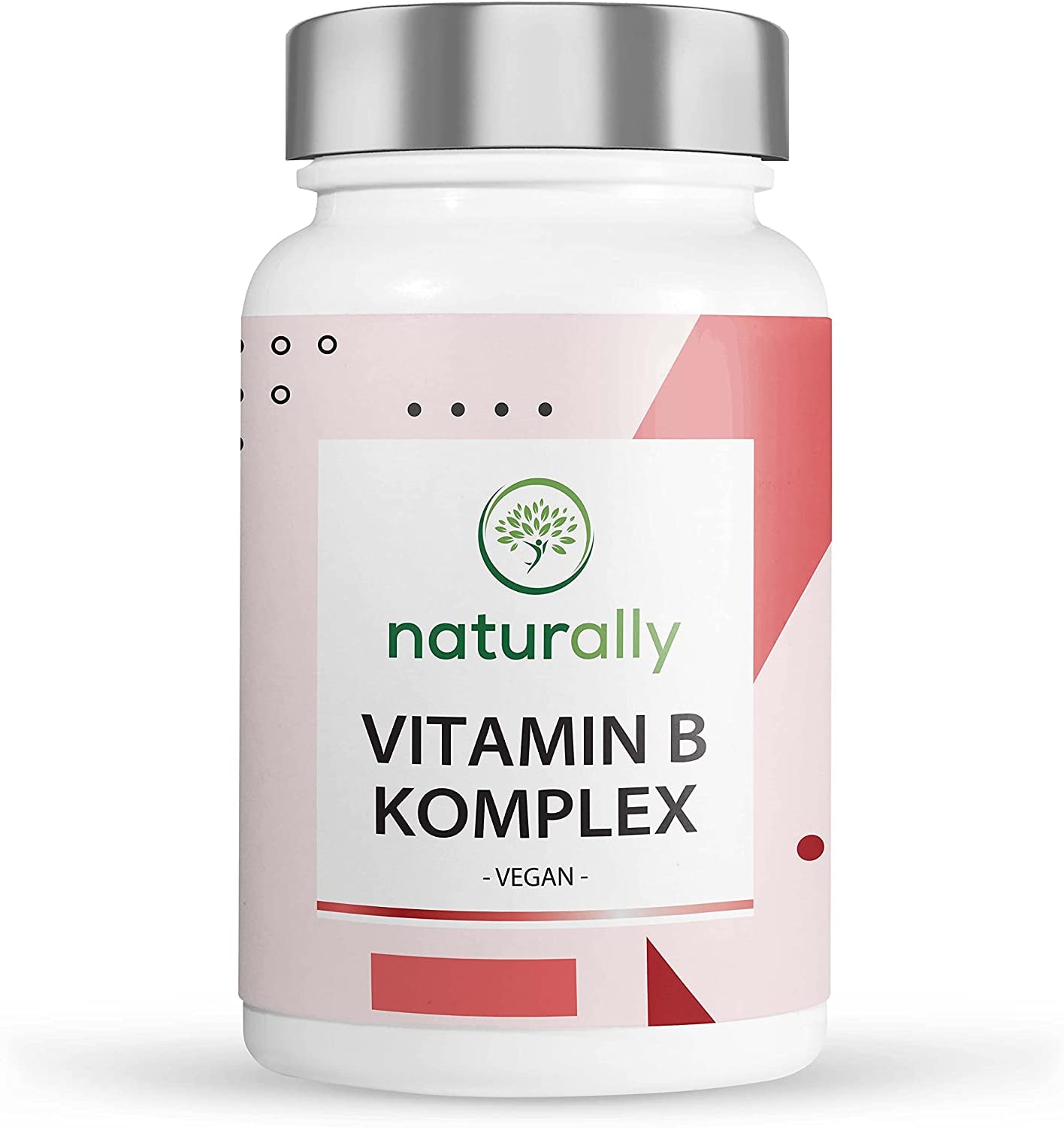 Produktbild von naturally Vitamin B Komplex Tabletten von naturally - 180 Tabletten mit allen 8 Formen B Vitamine hochdosiert - dazu Inositol und Cholin - laborgeprüft, ohne Zusätze, vegan - hergestellt in DE