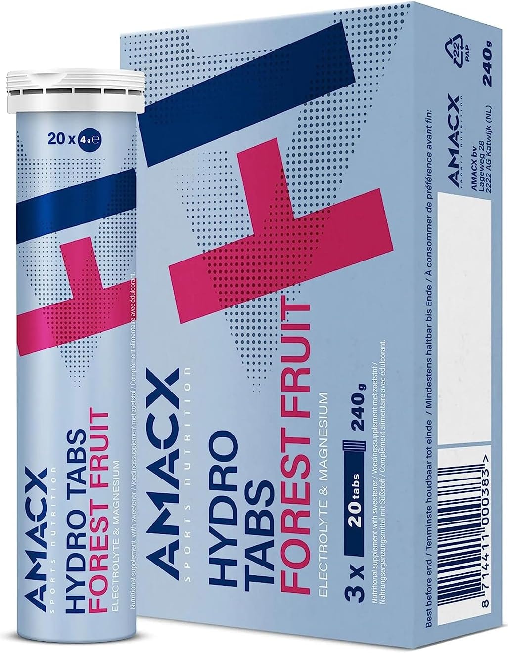Produktbild von Bewertung AMACX Hydro Tabs Sports Drink Forest Fruit 20 Tabletten a 4G 3X20 Tabletten Enthält Magnesium und Vitamin C