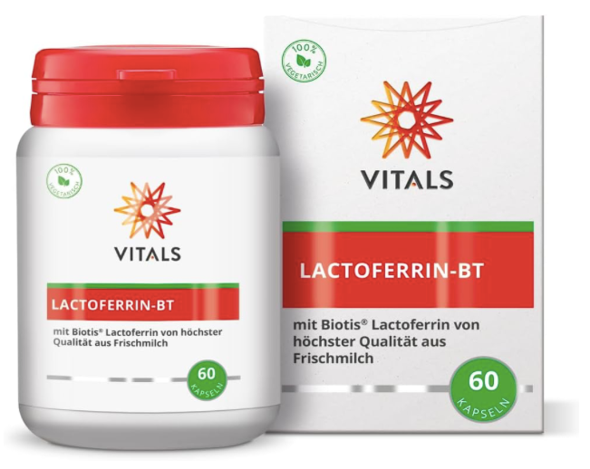 Produktbild von Bewertung VITALS LACTOFERRIN-BT Kapseln Biotis® aus frischer Kuhmilch magensaftresistent Artikelnummer V4331